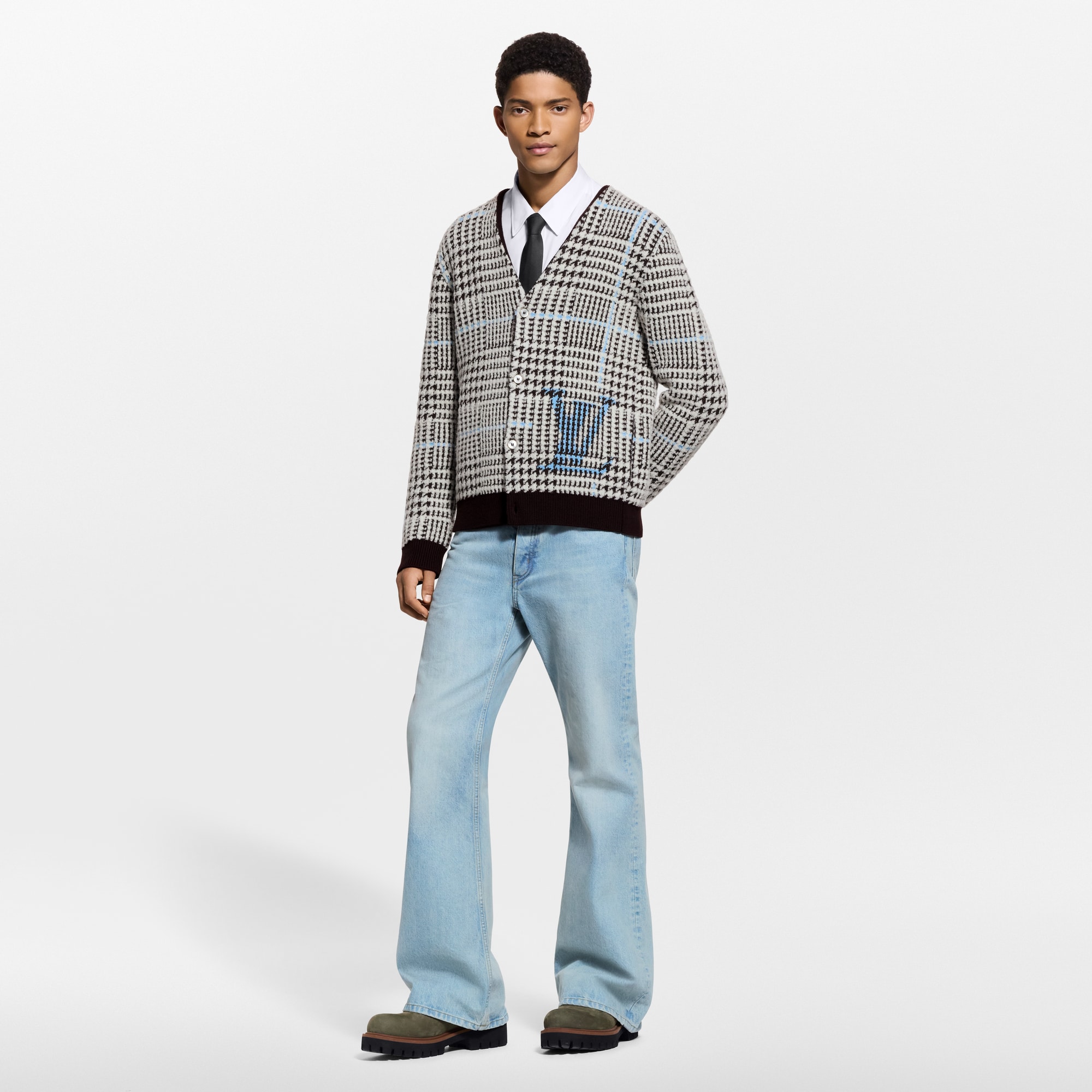Textured Plaid Cardigan - Men - Ready-to-Wear | LOUIS VUITTON ®
